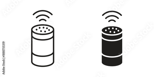 Smart speaker icon vector logo design element. Vector emblem template.