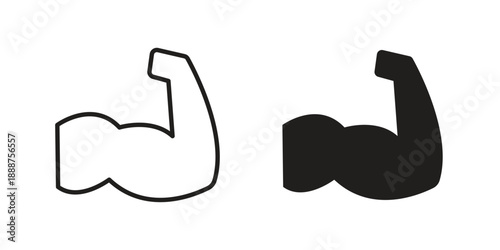 Strong arm icon vector logo design element. Vector emblem template.