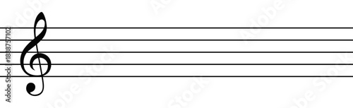 Sheet music notation blank template with treble clef