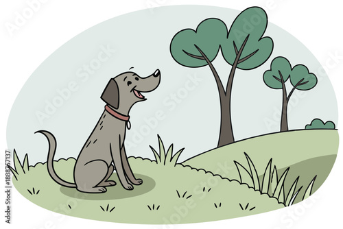 Minimalist Dog Vector Illustration for Pet Shop and Veterinary Logo