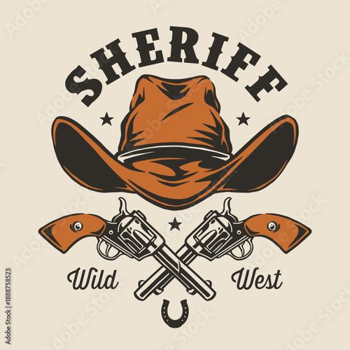Sheriff and cowboy hat design