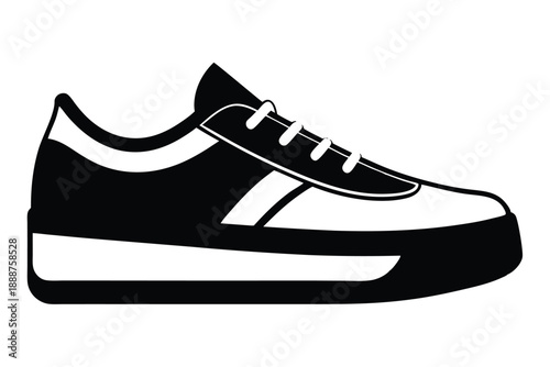 platform sneaker line art silhouette vector illustration