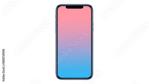 A smartphone with a colorful gradient screen on a black background