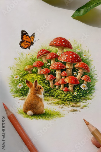 easter bunny with easter eggs