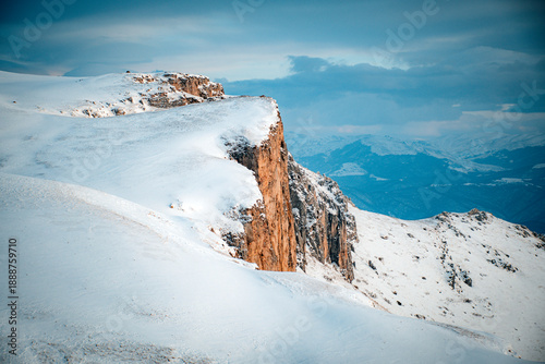snow covered mountains
