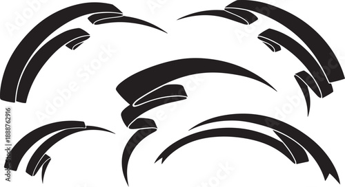 Abstract Black and White Graphic Design Elements Set