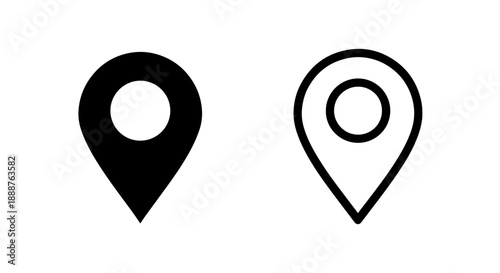 Map Location Pin Icon for Navigation, Destination, GPS, and Geographic Tracking - Vector Illustration