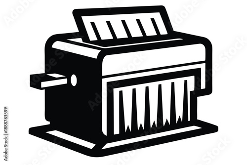 paper shredder line art silhouette vector illustration