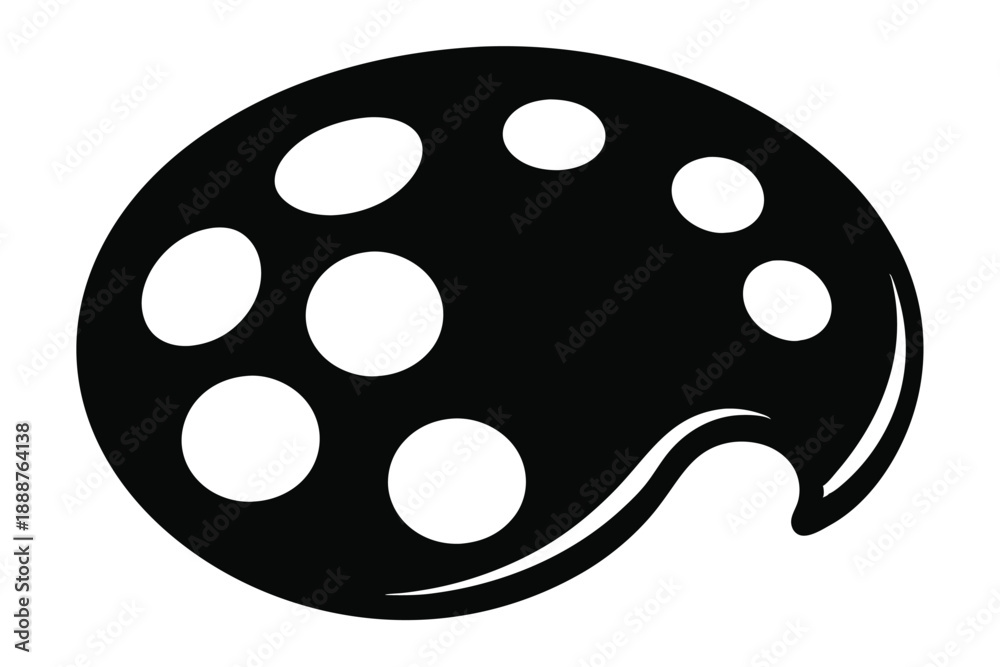 Fototapeta premium painter palette line art silhouette vector illustration