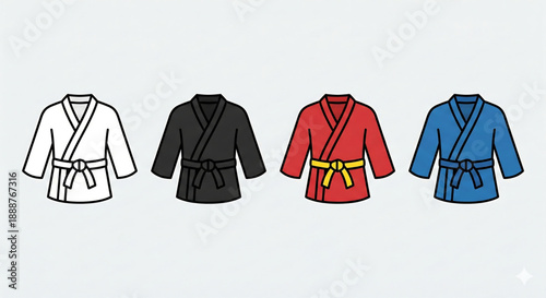 Uniform martial art icon for mobile concept and web design. Vector