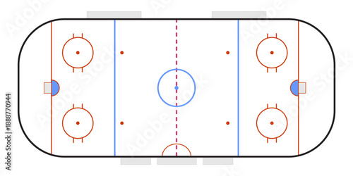 Ice hockey rink or field vector illustration