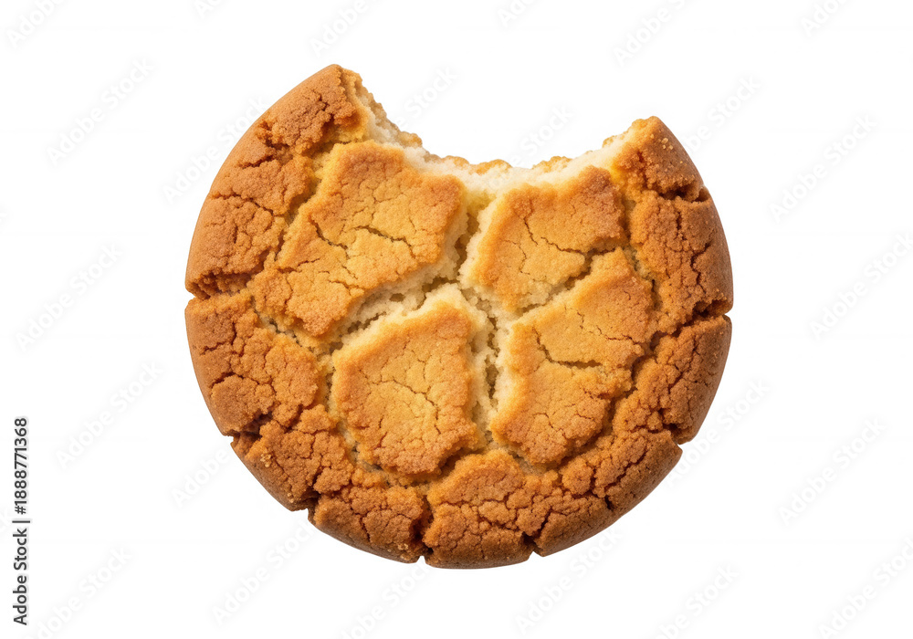 Naklejka premium Bite taken out of a cookie bitten crack surface sweet isolated on a transparent background