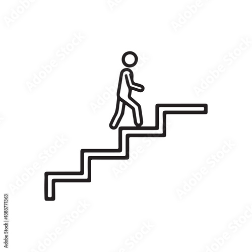 Stair icon vector sign on white back ground