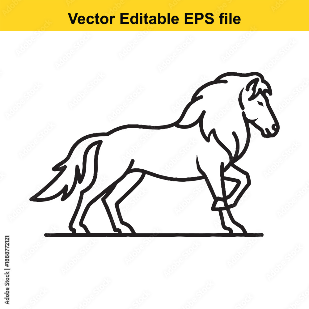 Obraz premium Editable vector horse illustration in eps format for design
