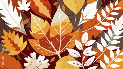 Autumn leaves pattern Vector