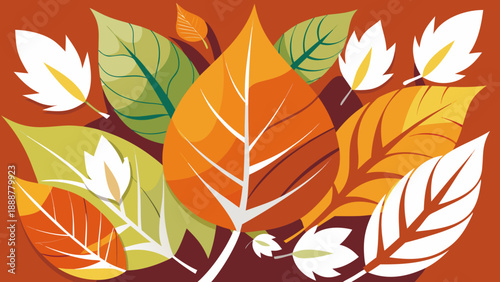 Autumn leaves in vibrant colors Vector