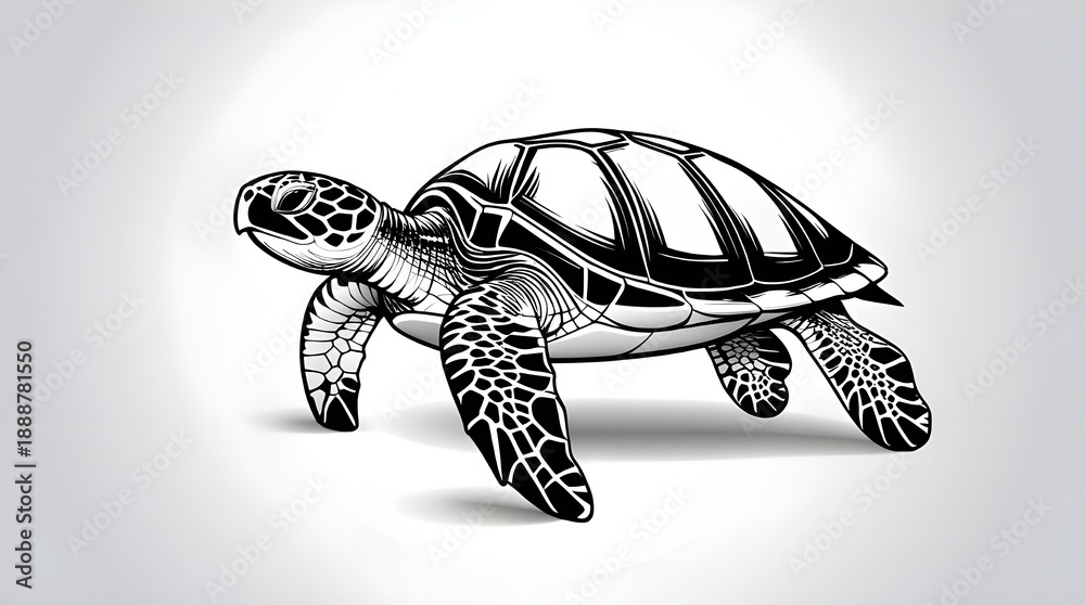 Obraz premium turtle illustration on a white background