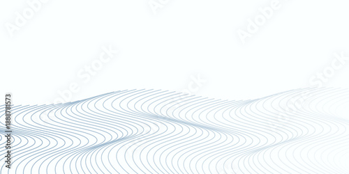 Wallpaper Mural Abstract blue wave lines pattern on white background with space for your text Torontodigital.ca
