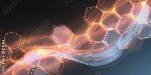 Abstract Honeycomb Structure with Dynamic Energy Flow Design