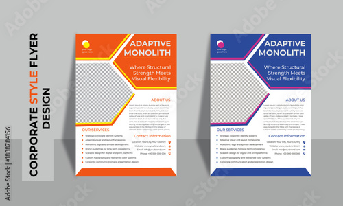 The Adaptive Monolith corporate style Flyer Design for Adobe Stock 