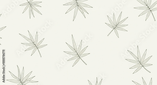 Seamless light green spiky plant tufts pattern