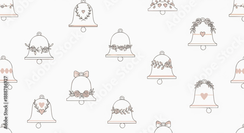 Seamless white wedding bells flowers pattern