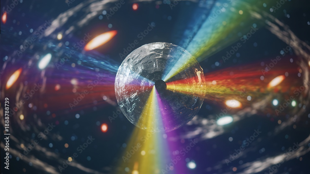 Obraz premium Globe with radiant cosmic beams