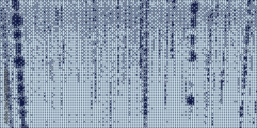 Abstract digital background with dark blue pixelated pattern and glitch effect on light blue backdrop