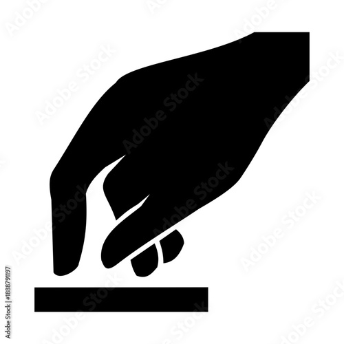 Do Not Touch Icon - Minimalist Black Silhouette Vector for Surface Protection and Hazard Prevention