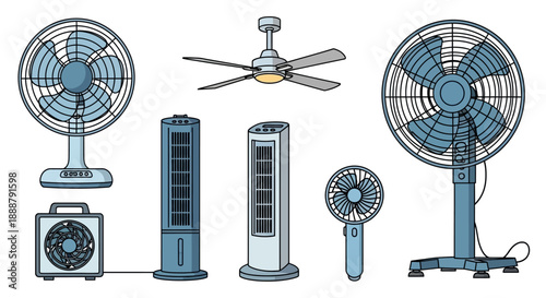 Various_types_of_fans_are_illustrated_on_a_white_background