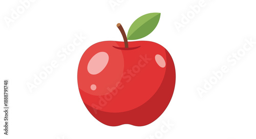 A_red_apple_with_a_stem_and_green_leaf