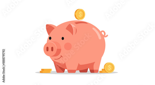 A_pink_piggy_bank_with_gold_coins_around_and_on_top_of_it_set_against_a_plain_white_background
