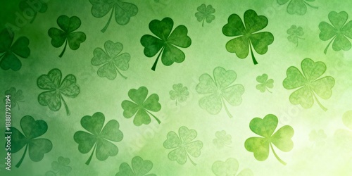 St. Patrick's Day background with a green shamrock pattern. Irish holiday celebration design with lucky clovers