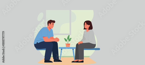 Female doctor measuring blood pressure of patient at clinic. Ill or sick person sitting at physicians office, getting consultation. Cartoon vector illustration. Cardiology, hospital or medical concept