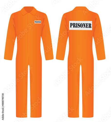 Orange prison uniform. vector illustration