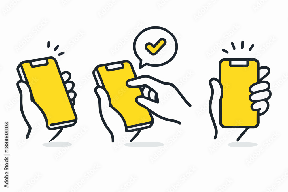 Fototapeta premium Simple Phone Hand Actions