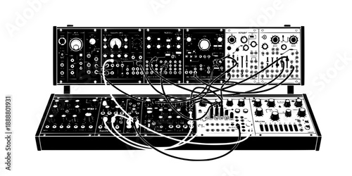 Modular Synthesizer Patch Cables Electronic Silhouette