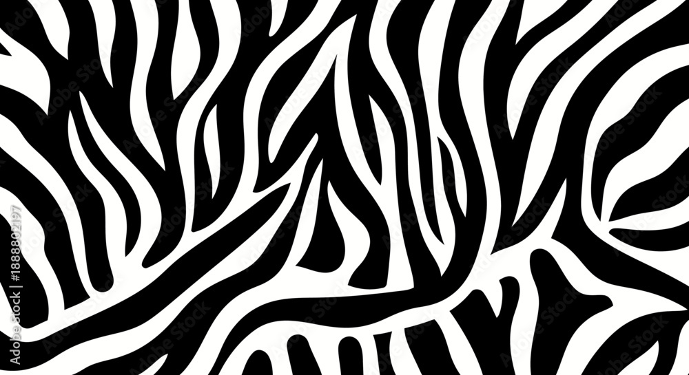Fototapeta premium Black and white zebra pattern with striped texture.