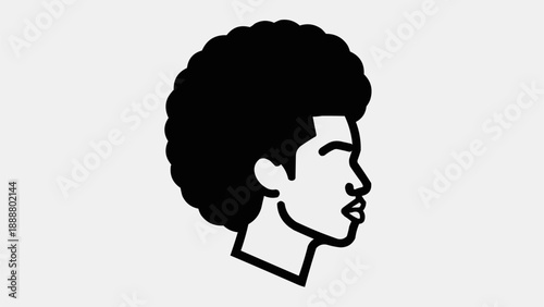 Stylized Profile of a Person with an Afro Hairstyle.
