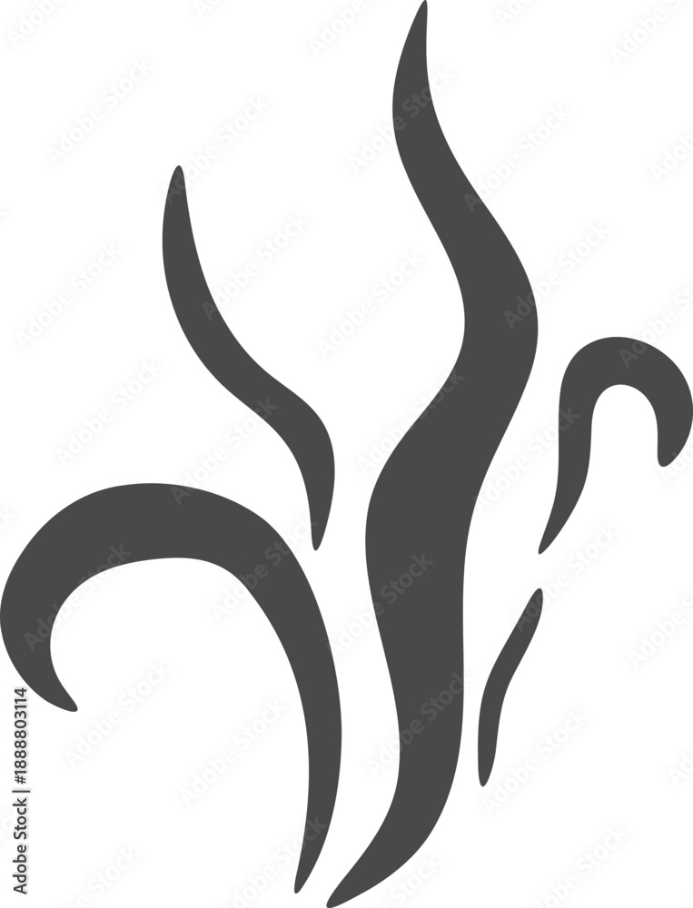 Fototapeta premium Smell steam and smoke lines icon. Air wind and scent linear hand drawn doodle. Hot vapor, aroma, smell, waves from food sketch.
