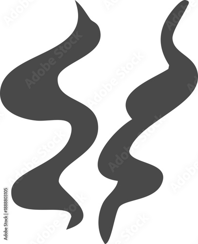 Smell steam and smoke lines icon. Air wind and scent linear hand drawn doodle. Hot vapor, aroma, smell, waves from food sketch.