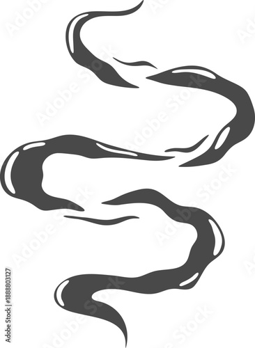 Smell steam and smoke lines icon. Air wind and scent linear hand drawn doodle. Hot vapor, aroma, smell, waves from food sketch.