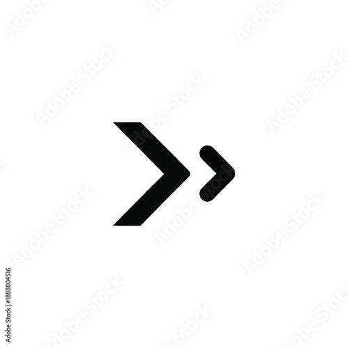 Greater than symbol illustration on transparent background with simple design