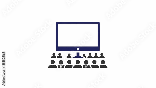 People watching presentation on screen.