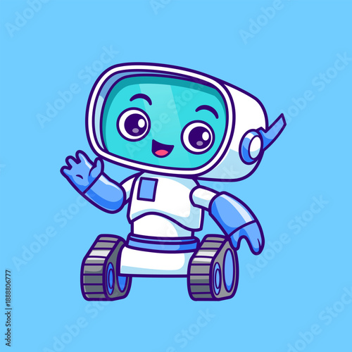 blue robot vector