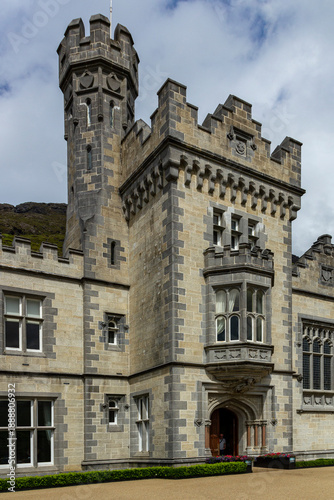 Wallpaper Mural close up view to the architecture of Kylemore Abbey, ireland, with massive stone blocks, doors, and windows Torontodigital.ca