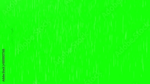 Wallpaper Mural Vivid green screen background featuring animated white rainfall streaks and dynamic lightning strikes signifying a severe thunderstorm event Torontodigital.ca