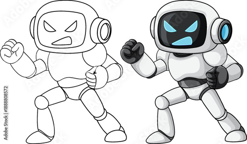 robot cyborg vector illustration