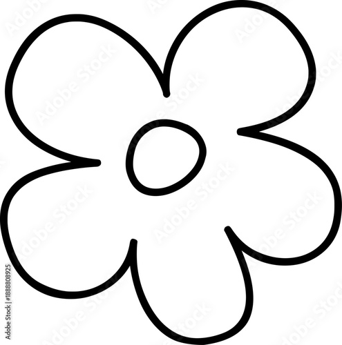 simple hand drawn flower line art illustration vector daisy doodle