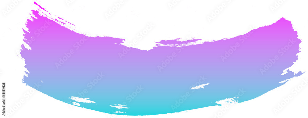 Obraz premium Pink and blue gradient brush stroke isolated on transparent background.